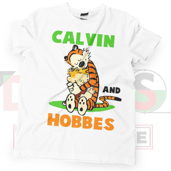 Calvin and Hobbes Hugs Timeless Friendship T-shirt White