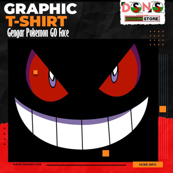 Gengar Pokemon GO Face Graphic T-Shirt