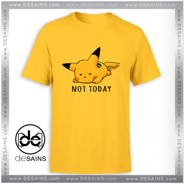 medarbejder skæg Alle sammen Tee Shirt Not Today Pikachu Pokemon Funny