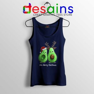 Avo Merry Christmas Navy Tank Top Cheap Avocado Santa Deer Tank Tops