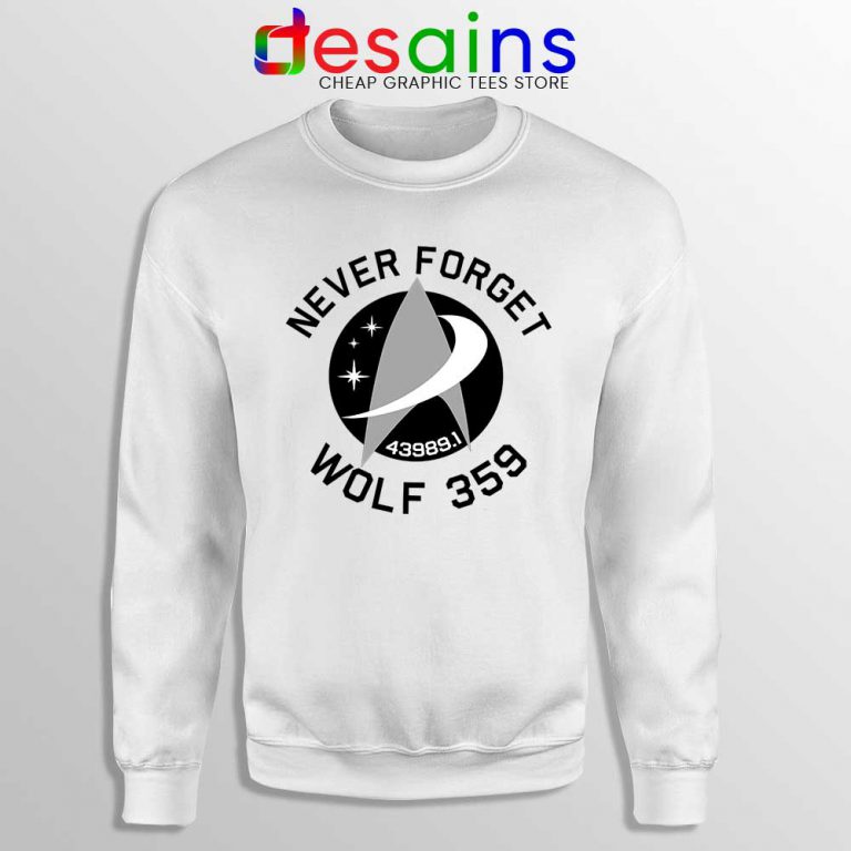 Never Forget Wolf 359 Sweatshirt Star Trek Sweater Gildan 