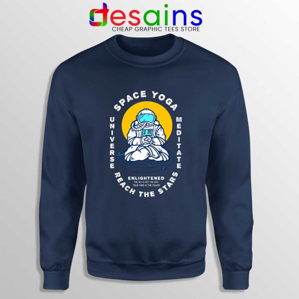 Space Yoga Universe Meditate Navy Sweatshirt Yoga Lover Sweater