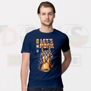 Thanos Infinity Gauntlet Lets Rock Navy T-shirt