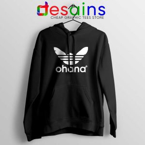 Ohana Three Stripes Black Hoodie Stitch Ohana Adidas Hoodies