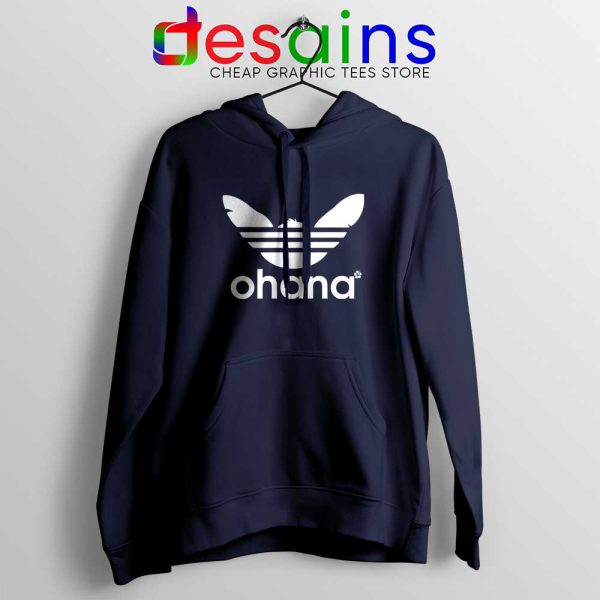 Ohana Three Stripes Navy Hoodie Stitch Ohana Adidas Hoodies