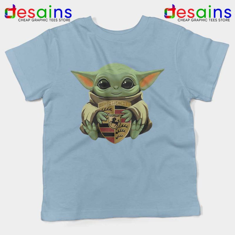 Baby Yoda Porsche Logo Kids Tshirt The Child Mandalorian Youth Tees