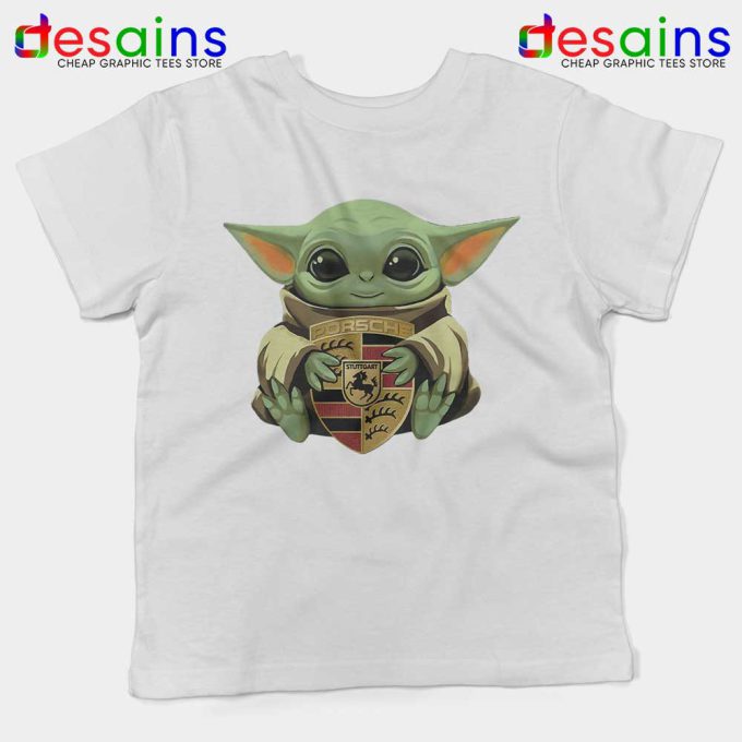 Baby Yoda Porsche Logo Kids Tshirt The Child Mandalorian Youth Tees