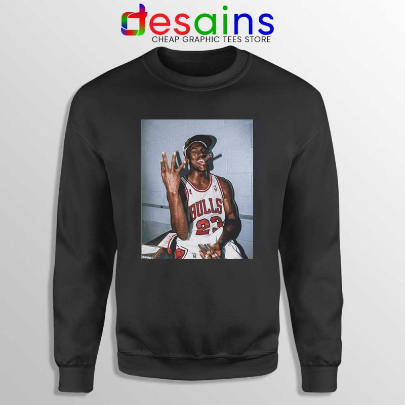 Michael Jordan Smoke Three Peat Sweatshirt Chicago Bulls Sweaters