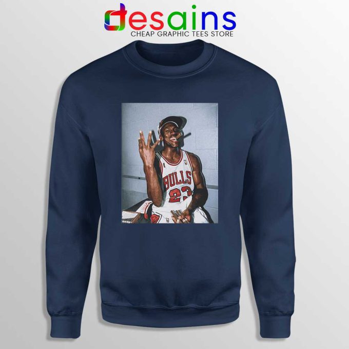 Michael Jordan Smoke Three Peat Sweatshirt Chicago Bulls Sweaters