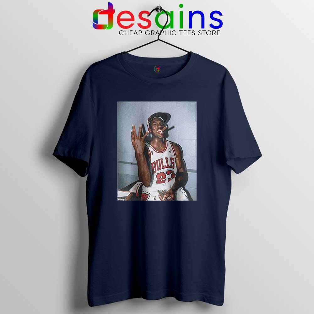 Michael Jordan Smoke Three Peat Tshirt Chicago Bulls Tee Shirts S-3XL