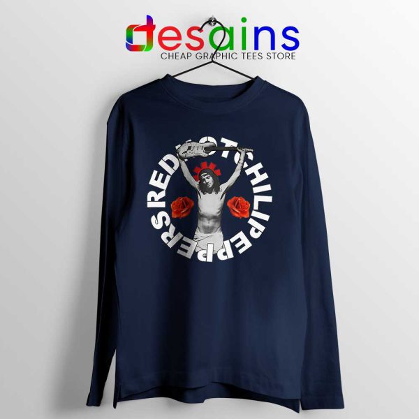 John Frusciante Guitar Navy Long Sleeve Tee Red Hot Chili Peppers