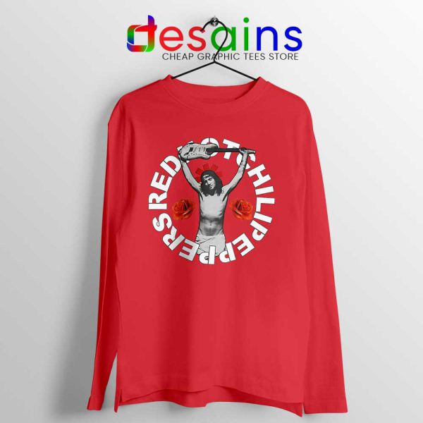 John Frusciante Guitar Red Long Sleeve Tee Red Hot Chili Peppers