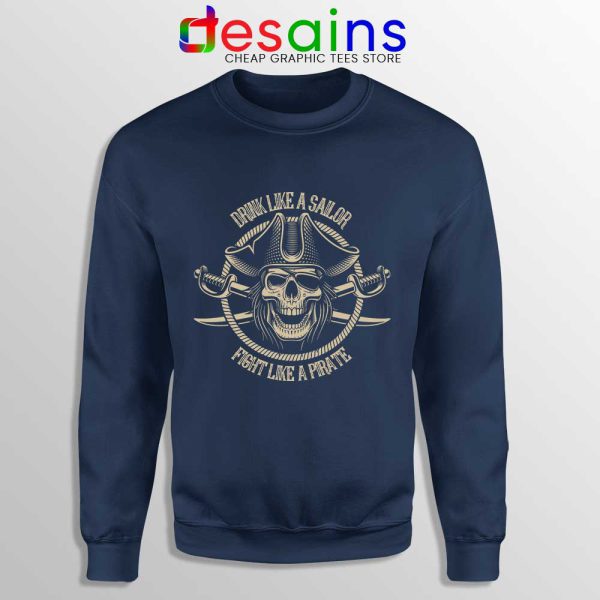 Pirate Skull and Crossbones Navy Sweatshirt