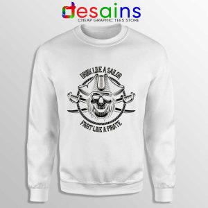 Pirate Skull and Crossbones White Sweatshirt