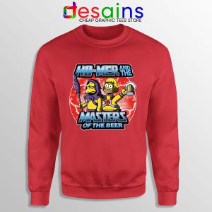 Homer Masters Of The Beer Red Sweatshirt SimpsonsHomer Masters Of The Beer Red Sweatshirt Simpsons