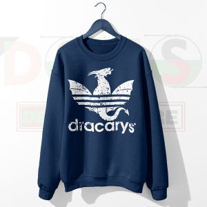 Dracarys Dragon Adidas Logo Three Stripes Sweatshirt Navy