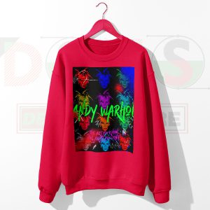 Electrifying Warhol Design Red Sweatshirt Hunger