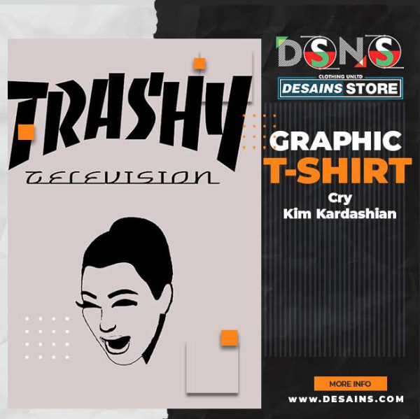 Sensational Graphic T-Shirt Trashy Kim Kardashian Cry Face